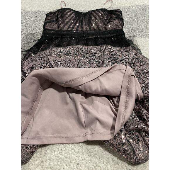 Y2K Hailey Logan Adrianna Papell XS Tulle Strapless Homecoming Dress Pink Black - Picture 9 of 11